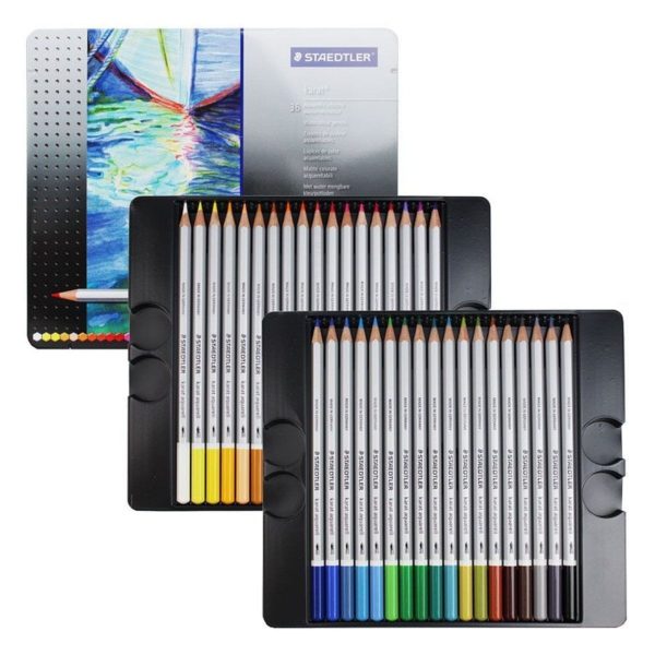 Lápis De Cor Karat Aquarelavel 36 Cores Estojo Metal