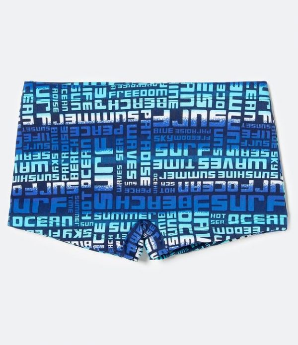 Sunga Infantil Boxer Lettering Surf - Tam 5 a 14 anos