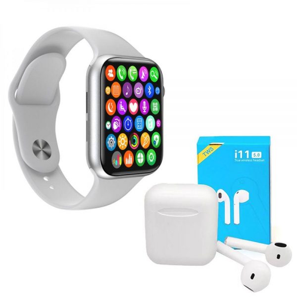 Kit 1 Smartwatch Iwo 8 Lite Plus Branco +Fone Bt I11 Pro Tws