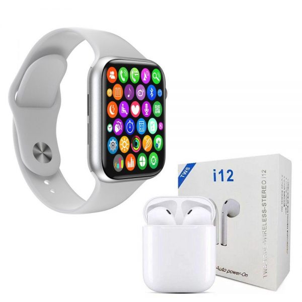 Kit 1 Smartwatch Iwo 8 Lite Plus Branco + Fone I12 Tws