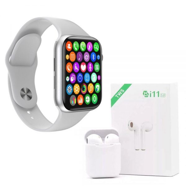 Kit Smartwatch Iwo 8 Lite Plus Branco + Fone I11 Tws Branco