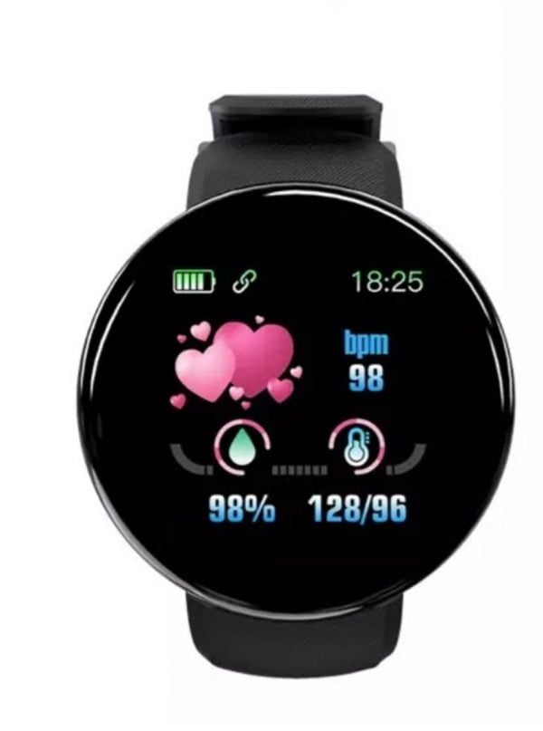 Relógio Inteligente Smartwatch Ip65 Redondo Preto