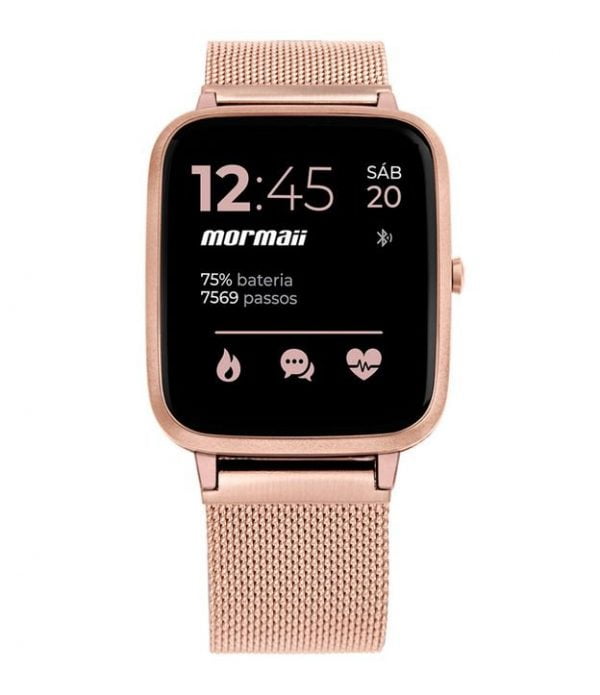 Relógio Mormaii Smartwatch com Pulseira em Aço e Caixa MOLIFEAH/7J