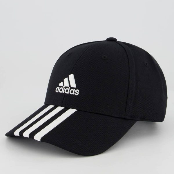 Boné Adidas Baseball 3 Listras Preto