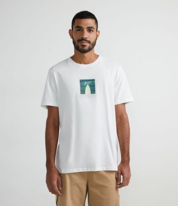 Camiseta Regular Em Algodão Manga Curta com Estampa Fotoprint Surf