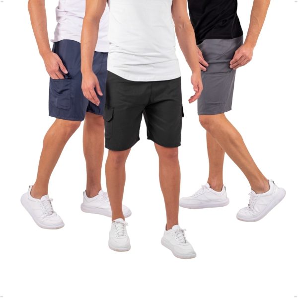 Kit 3 Bermudas Academia Short Cargo Masculino Treino Corrida