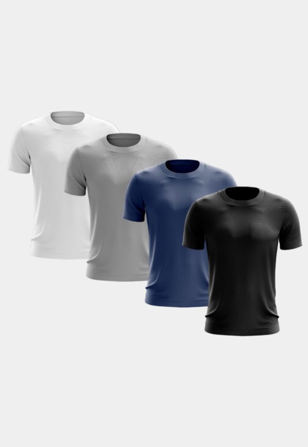 Kit 4 Camisetas Masculina Manga Curta Dry Fit Básica Lisa Proteção Solar UV Térmica Blusa Academia Esporte Camisa