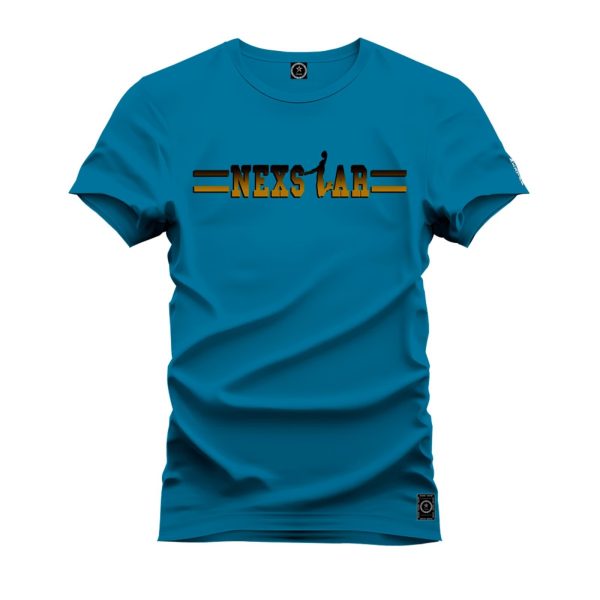 Camiseta Plus Size Agodão T-Shirt Unissex Premium Macia Estampada Nexstar Basquete - Azul