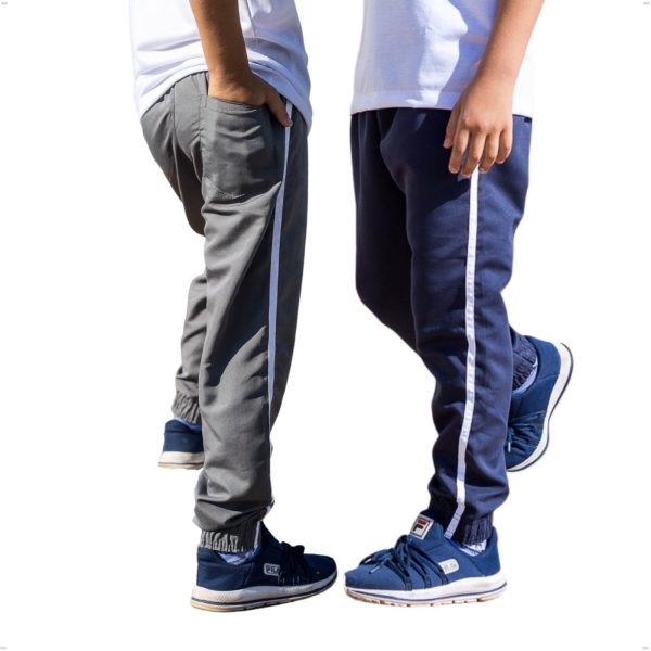 Infantil - KIT 2 Calça Jogger Tactel Elástico na Barra Esporte