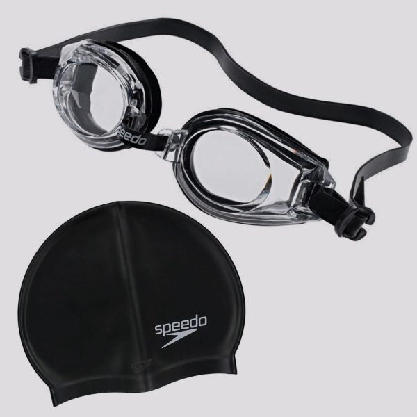 Kit Speedo Touca e Óculos de Natação Preto