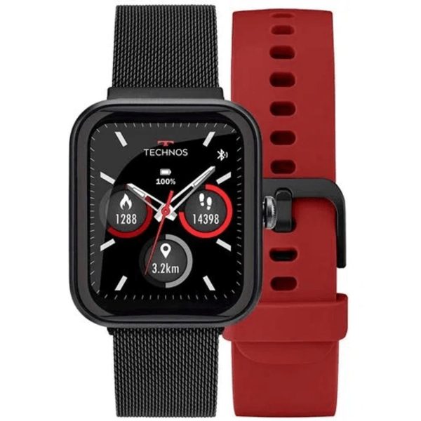 Relógio Unissex Smartwatch Technos Connect MAX Preto e Vermelho TMAXAA/5P Preto