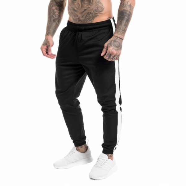 Calça Esportiva Preta com Listra Branca Plus Size com Elastano Academia Treino Corrida Ate G4