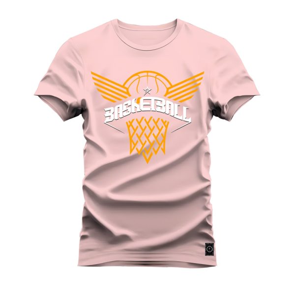 Camiseta Algodão Estampada Nexstar Confortável Baseball Sport Rosa