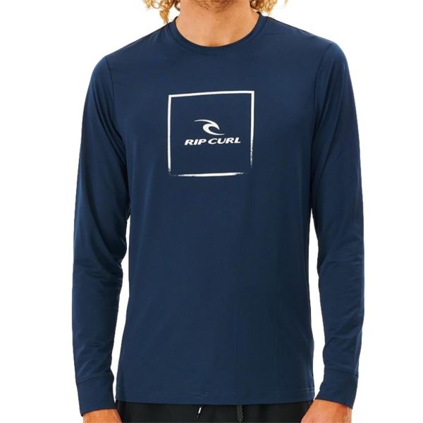 Camiseta Surf Rip Curl Manga Longa Corp Icon SM23 Dark Navy