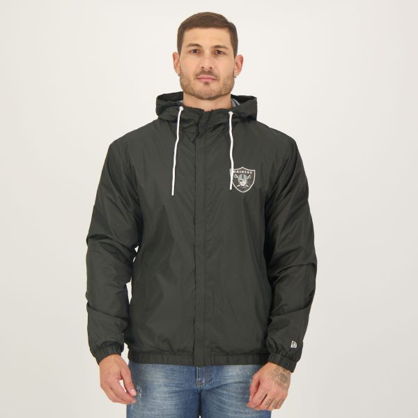 Jaqueta New Era NFL Las Vegas Raiders Windbreaker Preta