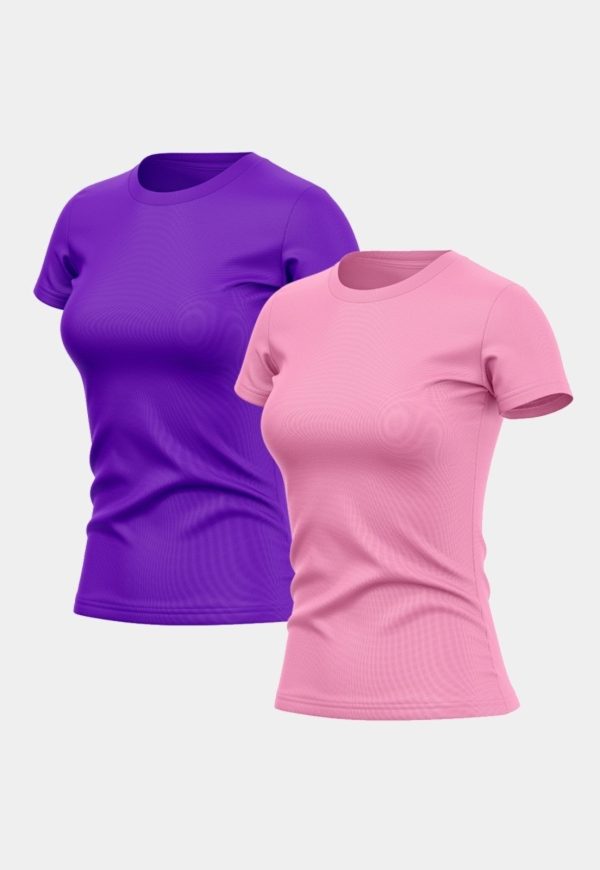 Kit 2 Camisetas Feminina Dry Fit Básica Lisa Proteção Solar UV Térmica Blusa Academia Esporte Camisa