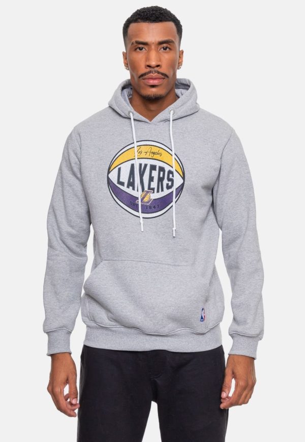 Moletom NBA Masculino Basketball Los Angeles Lakers Cinza Mescla