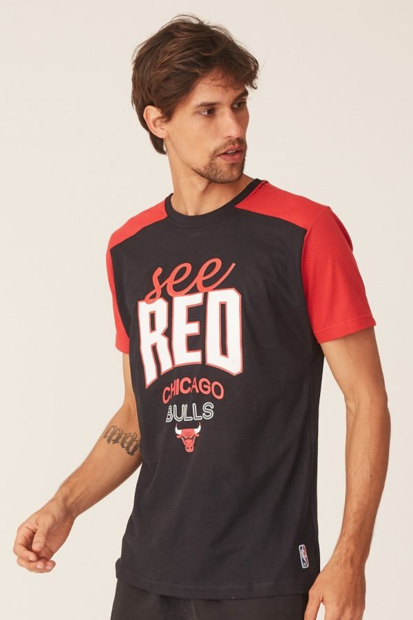 Camiseta NBA Especial Chicago Bulls Casual Preta