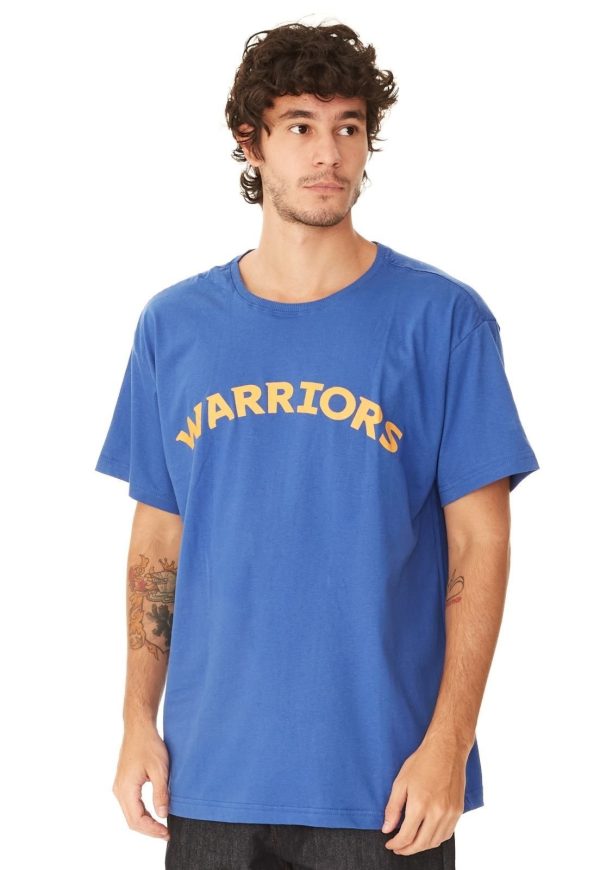 Camiseta NBA Plus Size Estampada Golden State Warriors Azul