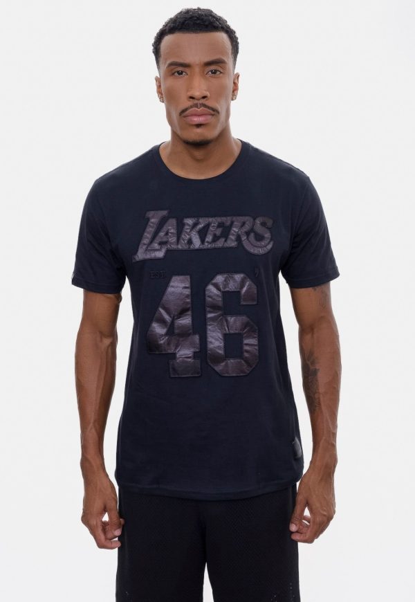 Camiseta NBA Year Applique Los Angeles Lakers Preta