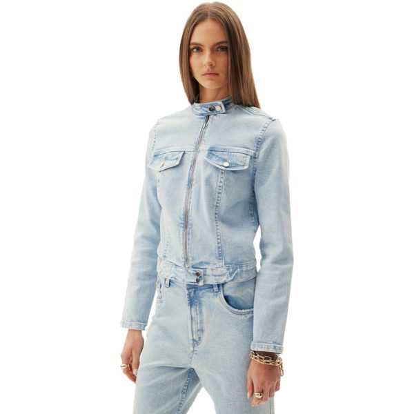 Jaqueta Jeans Easy Lança Perfume Biker AV24 Azul Feminino