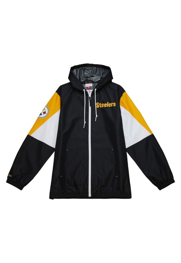 Jaqueta Mitchell & Ness NFL Windbreaker Pittsburgh Steelers Preta