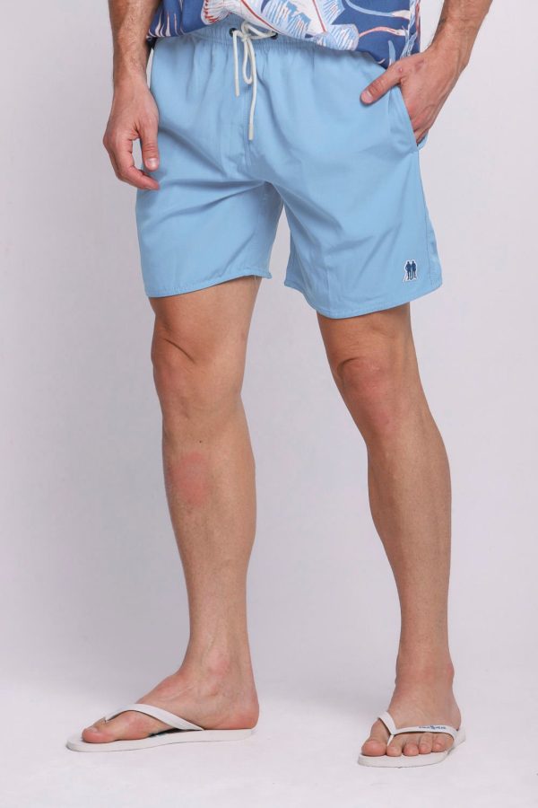 Short Vôlei Masculino Básico Liso Polo Wear Azul Claro