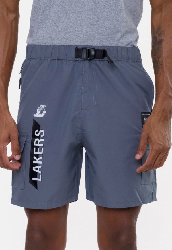 Shorts NBA Volley Los Angeles Lakers Cinza Escuro