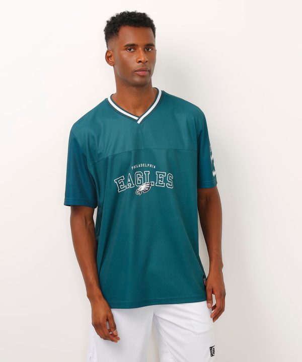 camiseta oversized mangas curtas nfl eagles verde