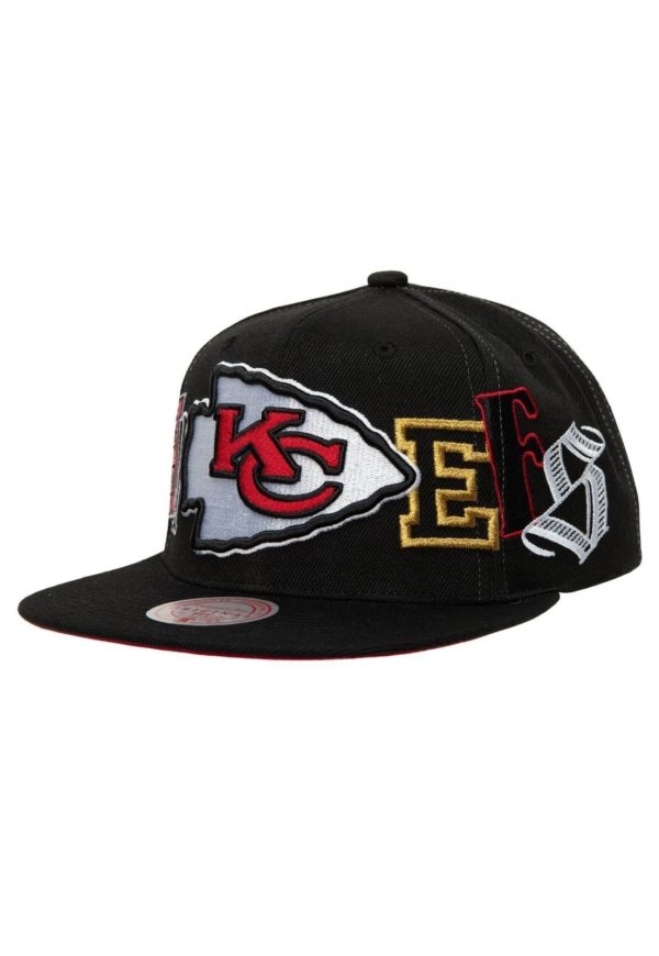 Boné Mitchell & Ness Hype Type Snapback NFL Kansas City Chiefs Preta