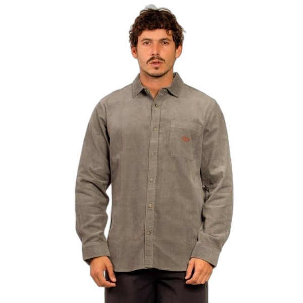 CAMISA RC PREMIUM SURF CORD L/S SHIRT - CHARCOAL GREY - 3G