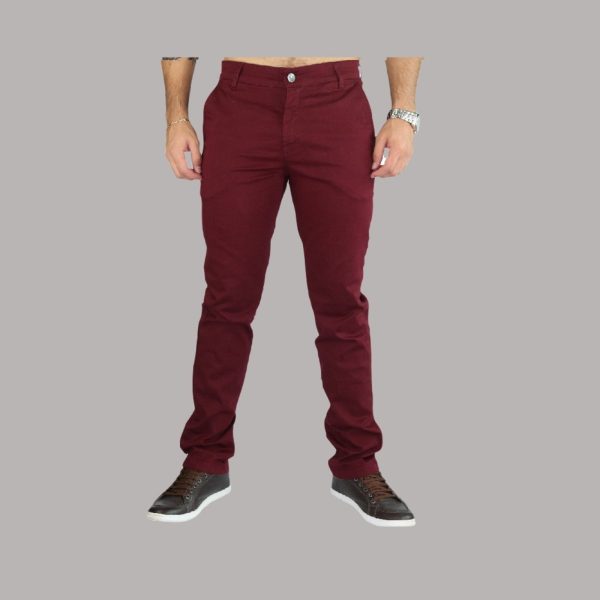 Calça sarja Original Amil Esporte Fino Slim Cordoba Bordô