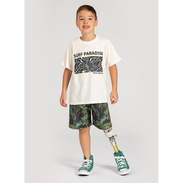 Infantil - Conjunto Curto Menino Camiseta e Bermuda Surf Paradise