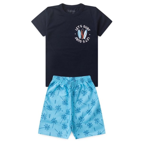 Infantil - Conjunto Masculino Marinho Let's Surf