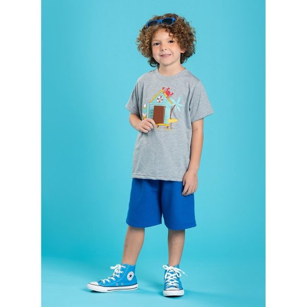 Infantil - Conjunto Verão Menino Mescla Camiseta e Bermuda Cabana do Surf