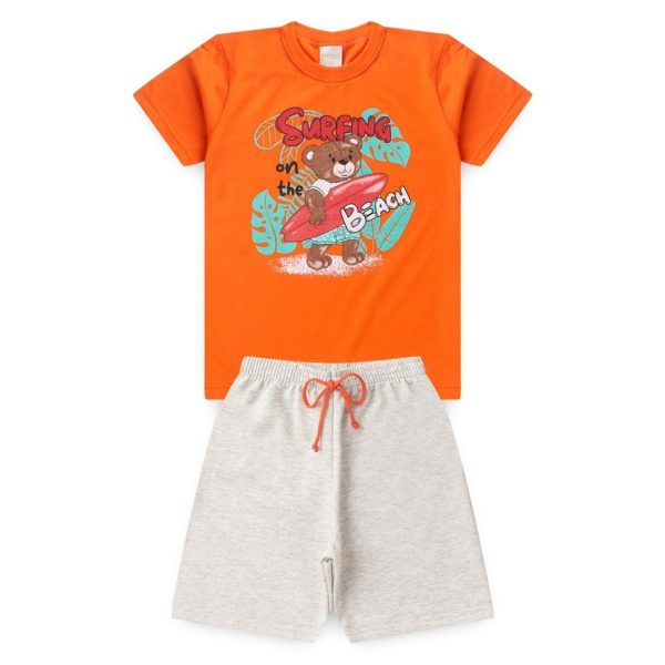 Infantil - Conjunto Verão Menino Vitamina Camiseta e Bermuda Surfing