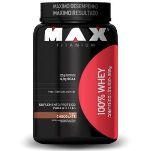 100% Whey Protein 900G - Max Titanium - Morango