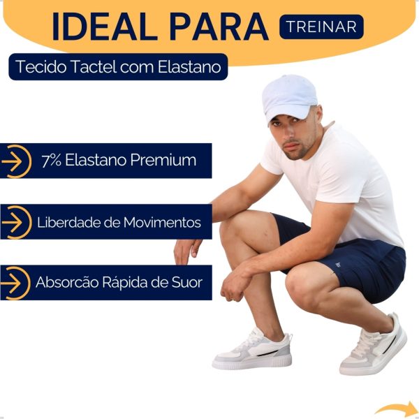 Bermuda Masculina Tactel Elastano KS Short Academia Praia Bolso Lateral