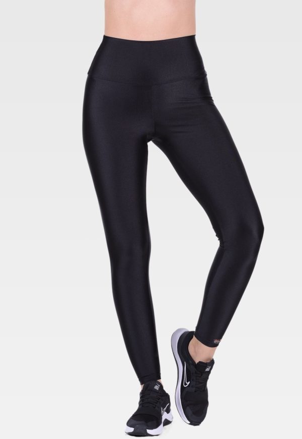 Calça Legging Fitness Cirrê Cós Alto Summer Soul Preta