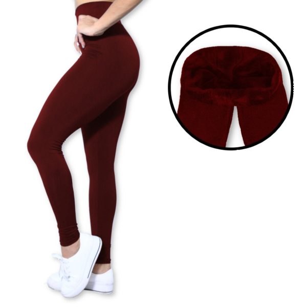 Calça Legging Heide Ribeiro Flanelada Térmica Vinho