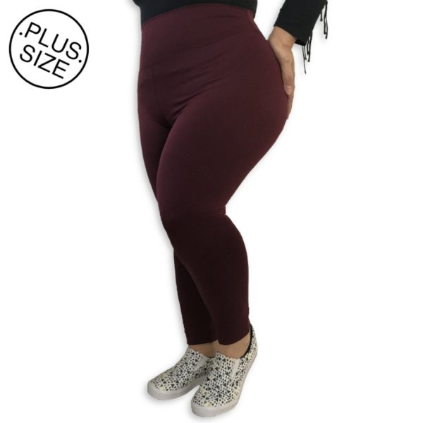 Calça Legging Plus Size Heide Ribeiro Suplex Basic Vinho