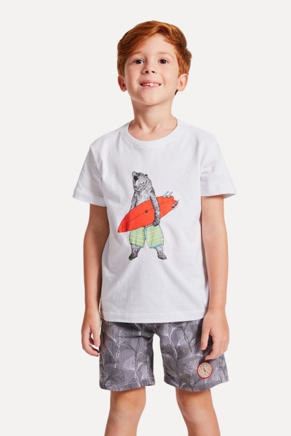 Infantil - Camiseta Surf Bear Conforto Reserva Mini Branco