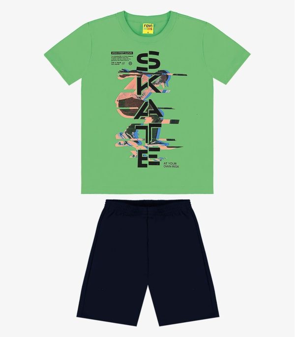 Infantil - Conjunto Masculino Skate Rovi Verde