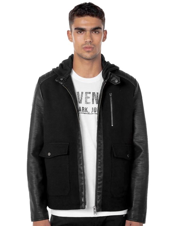 Jaqueta John John Masculina Hoodie Biker Mike Preta