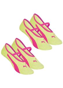 Kit 2 pares de Meias Puma Sapatilha Pilates Feminina Amarelo