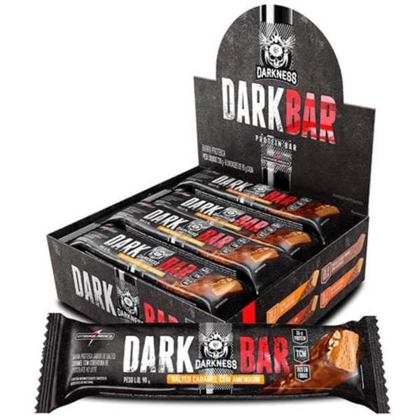 Kit 2X Whey Bar Darkness - 8 Unidades 90G Salted Caramel Com Amendoim - Integralmédica