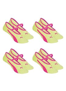 Kit 4 pares de Meias Puma Sapatilha Pilates Feminina Amarelo