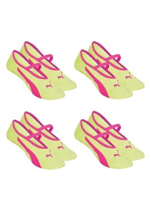Kit 4 pares de Meias Puma Sapatilha Pilates Feminina Amarelo