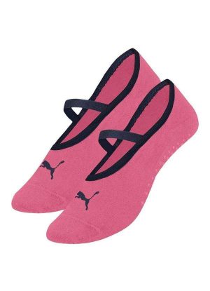 Meia Puma Sapatilha Pilates Antiderrapante Feminina Rosa