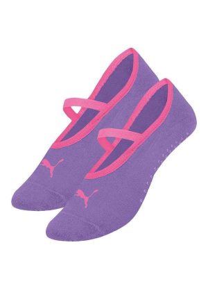 Meia Puma Sapatilha Pilates Antiderrapante Feminina Roxo